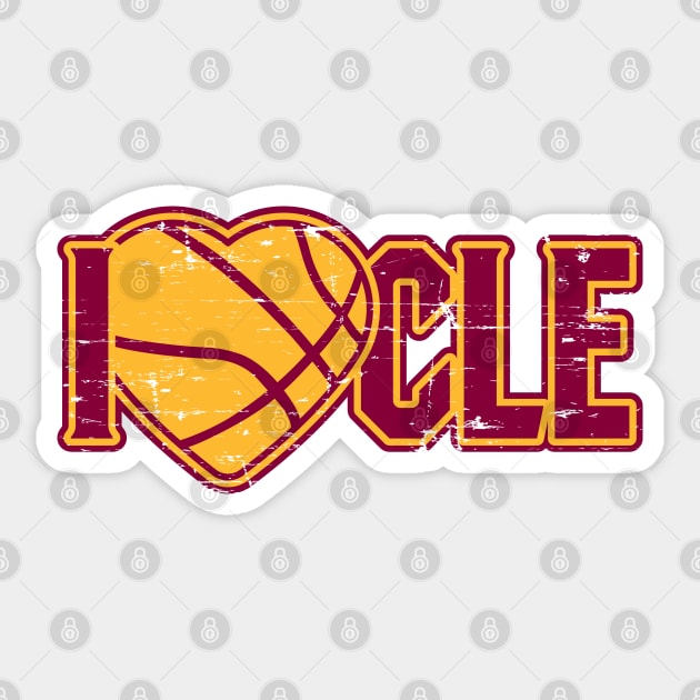 I Love CLE –veland Basketball! (DELUXE) Sticker by SaltyCult